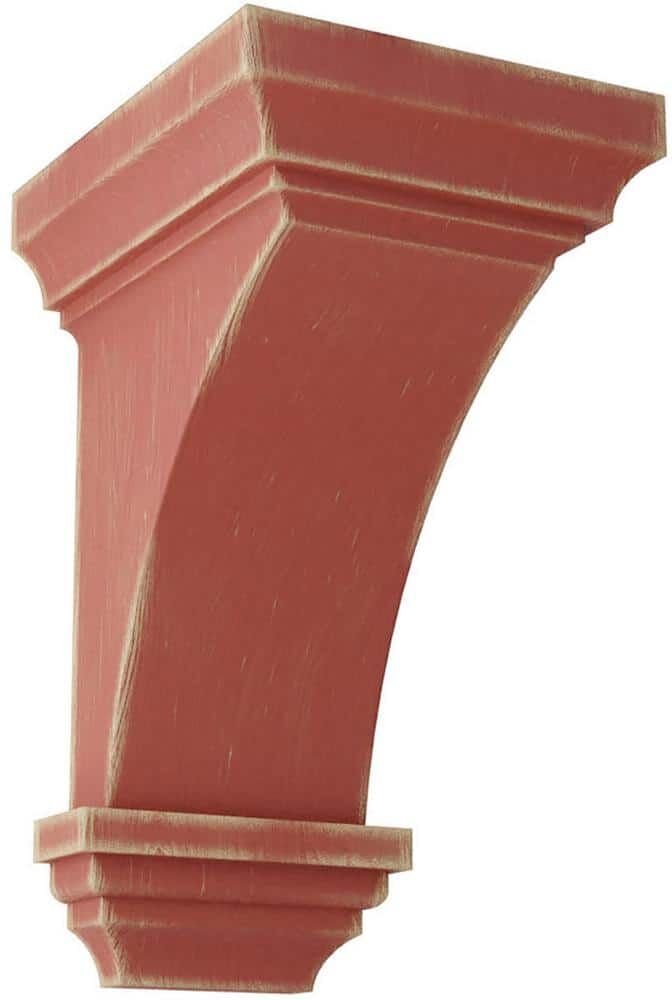 Ekena Millwork 6 in. x 12 in. x 6-3/4 in. Salvage Red Large Jefferson Wood Vintage Decor Corbel