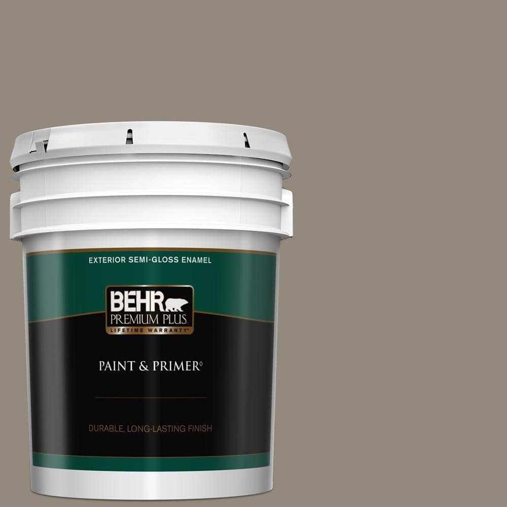 BEHR PREMIUM PLUS 5 gal. #MQ2-57 Art District Semi-Gloss Enamel Exterior Paint & Primer