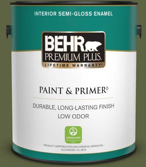 BEHR PREMIUM PLUS 1 gal. #S360-7 Down-to-Earth Semi-Gloss Enamel Low Odor Interior Paint & Primer