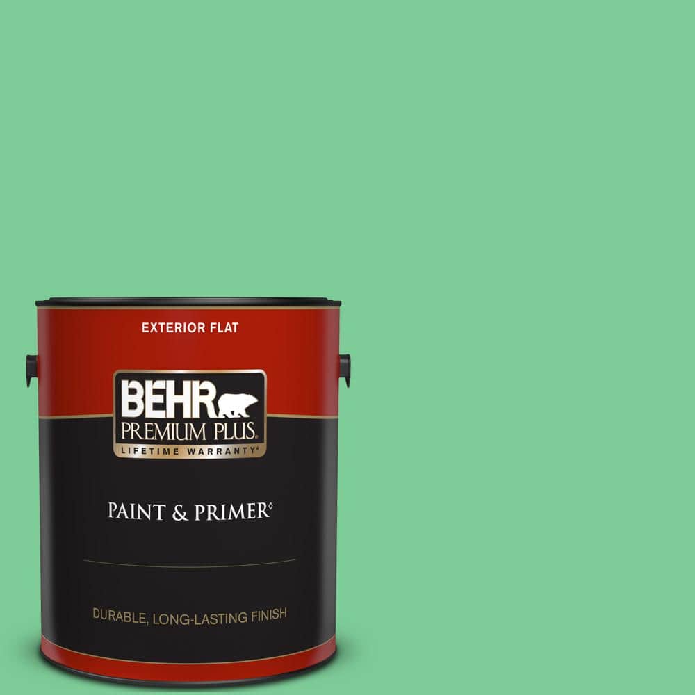 BEHR PREMIUM PLUS 1 gal. #460B-4 Garden Glow Flat Exterior Paint & Primer