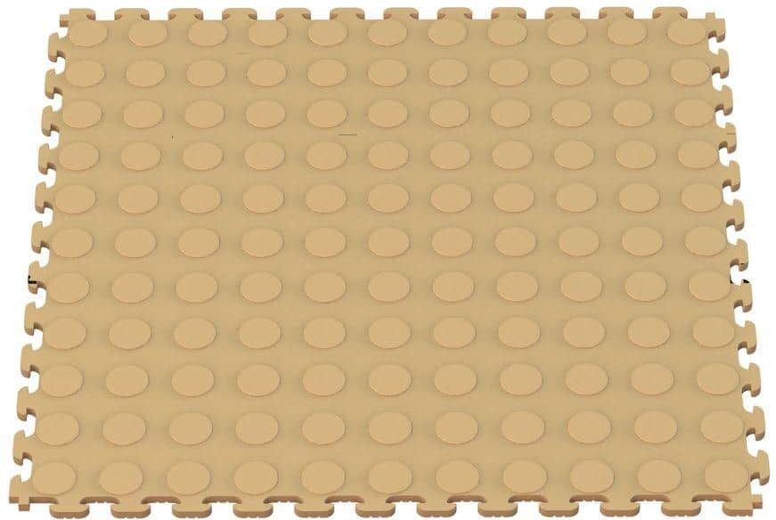 Norsk Multi-Purpose 18.3 in. x 18.3 in. Beige PVC Garage Flooring Tile with Raised Coin Pattern (6-Pieces)