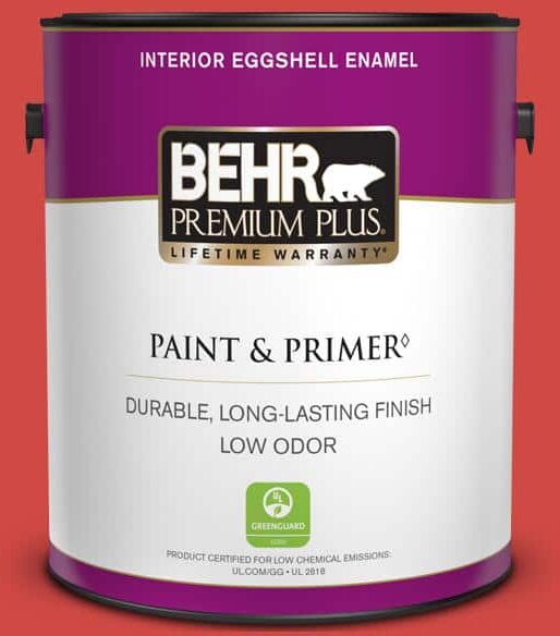 BEHR PREMIUM PLUS 1 gal. #P170-6 Race Car Stripe Eggshell Enamel Low Odor Interior Paint & Primer