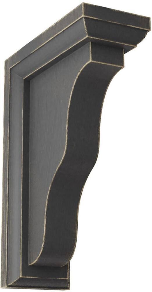 Ekena Millwork 2-1/4 in. x 7 in. x 5 in. Black Hamilton Traditional Wood Vintage Decor Bracket