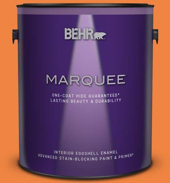 BEHR MARQUEE 1 gal. #P220-7 Construction Zone Eggshell Enamel Interior Paint & Primer