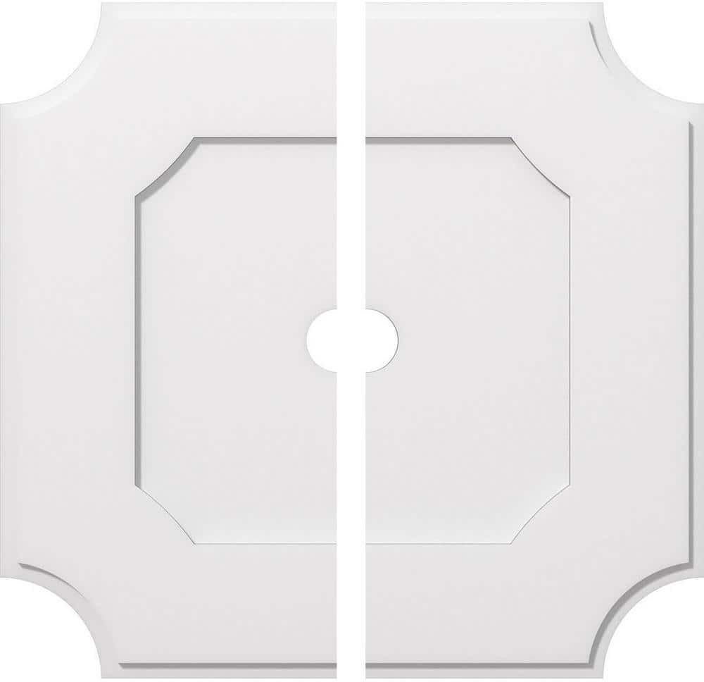 Ekena Millwork 1 in. P X 19 in. C X 32 in. OD X 3 in. ID Locke Architectural Grade PVC Contemporary Ceiling Medallion, Two Piece