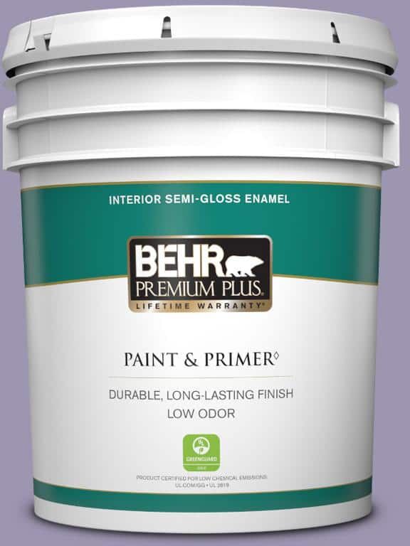 BEHR PREMIUM PLUS 5 gal. #S570-4 Night Music Semi-Gloss Enamel Low Odor Interior Paint & Primer