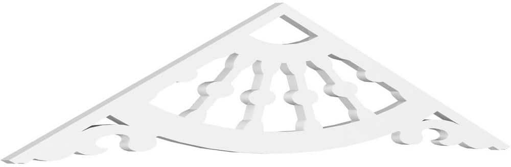 Ekena Millwork Pitch Wagon Wheel 1 in. x 60 in. x 15 in. (5/12) Architectural Grade PVC Gable Pediment Moulding