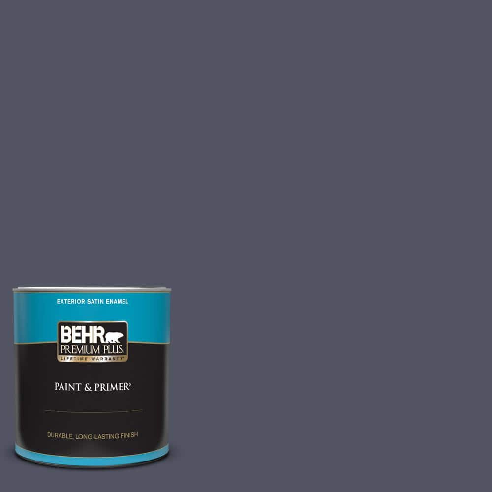 BEHR PREMIUM PLUS 1 qt. #630F-7 Black Orchid Satin Enamel Exterior Paint & Primer