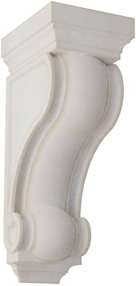 Ekena Millwork 6 in. x 16 in. x 7-1/2 in. Chalk Dust White Devon Traditional Wood Vintage Decor Corbel