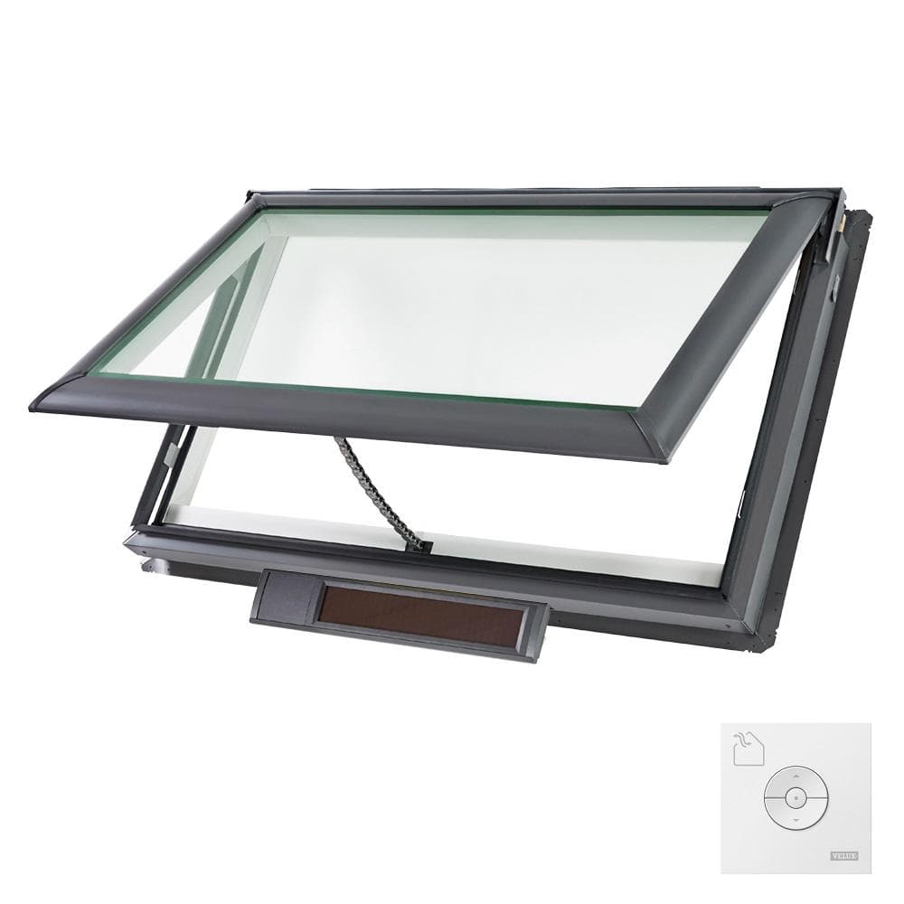 VELUX 44-1/4 x 26-7/8 in. Solar Powered Fresh Air Venting Deck-Mount Skylight with Laminated Low-E3 Glass