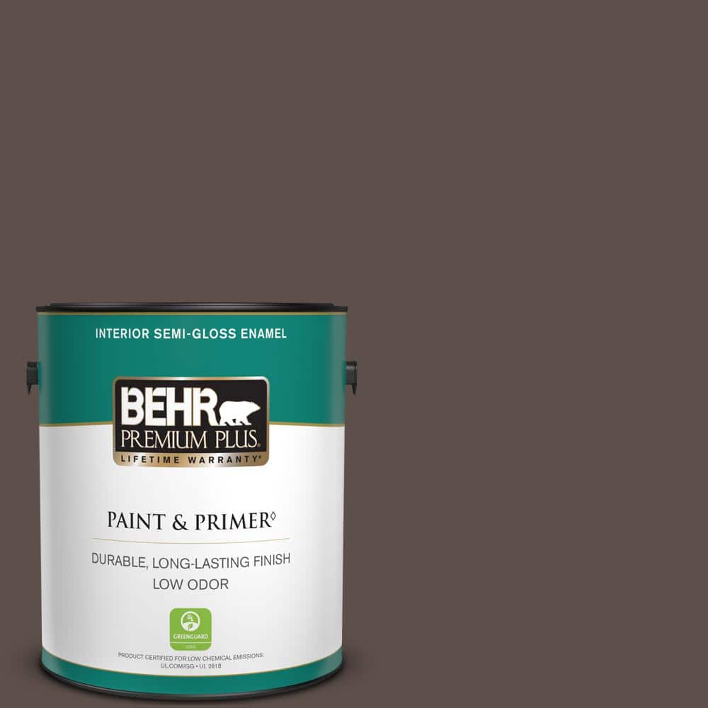 BEHR PREMIUM PLUS 1 gal. Home Decorators Collection #HDC-AC-07 Oak Creek Semi-Gloss Enamel Low Odor Interior Paint & Primer