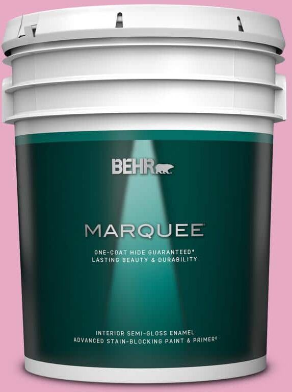 BEHR MARQUEE 5 gal. #P130-3 Little Princess Semi-Gloss Enamel Interior Paint & Primer