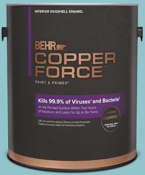 COPPER FORCE 1 gal. #MQ6-32 Cosmic Blue Eggshell Enamel Virucidal and Antibacterial Interior Paint & Primer