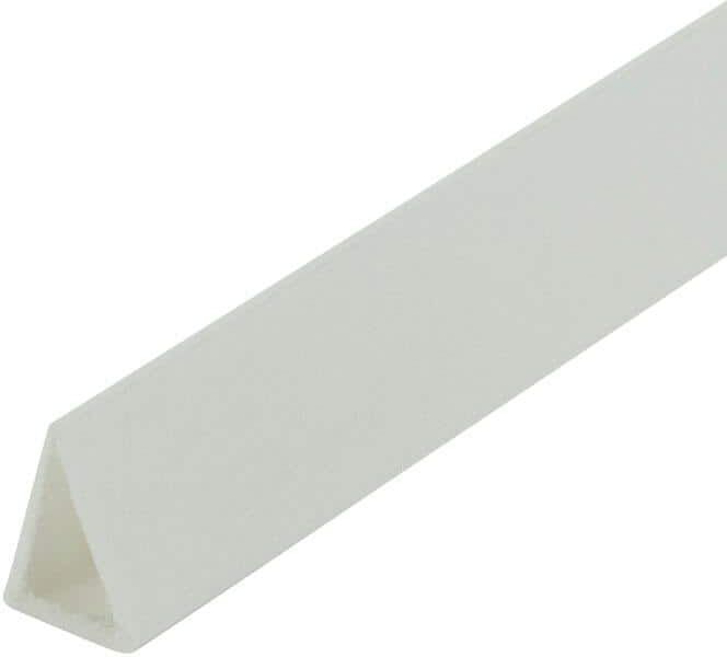 Outwater 1/2 in. D x 5/16 in. W x 48 in. L White Styrene Plastic U-Channel Moulding Fits 1/4 in. Board, (2-Pack)