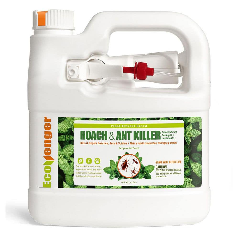 ECOVENGER 1/2 Gal. Roach & Ant Killer, Kills on Contact, Indoor&Outdoor Crawling Insects, Natural & Non-Toxic, Child & Pet Safe