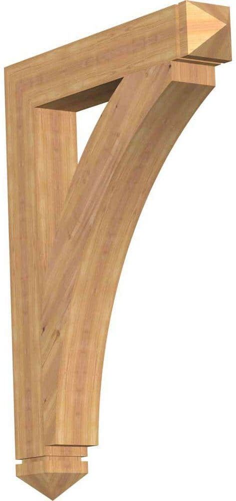 Ekena Millwork 5.5 in. x 48 in. x 36 in. Western Red Cedar Thorton Arts and Crafts Smooth Bracket