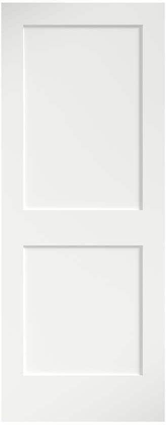 eightdoors 30 in. x 80 in. x 1-3/8 in. Shaker White Primed 2-Panel Solid Core Wood Interior Slab Door