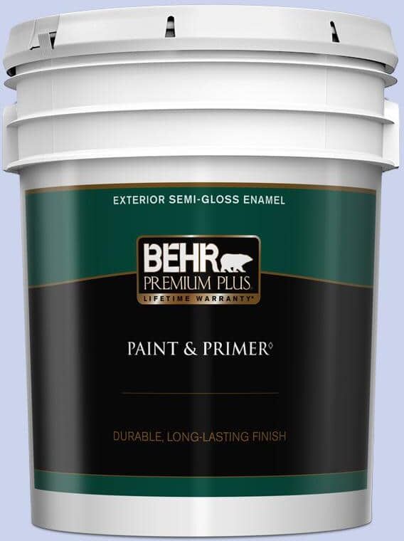 BEHR PREMIUM PLUS 5 gal. #P540-2 Garden Fairy Semi-Gloss Enamel Exterior Paint & Primer