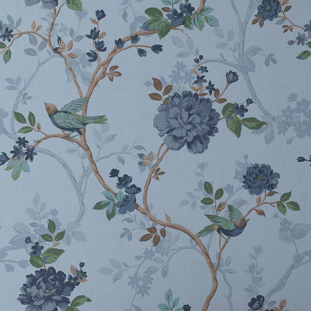 The Company Store Traditional Bird Blue Peel and Stick Removable Wallpaper Panel (Covers Approximately 26 sq. ft.)