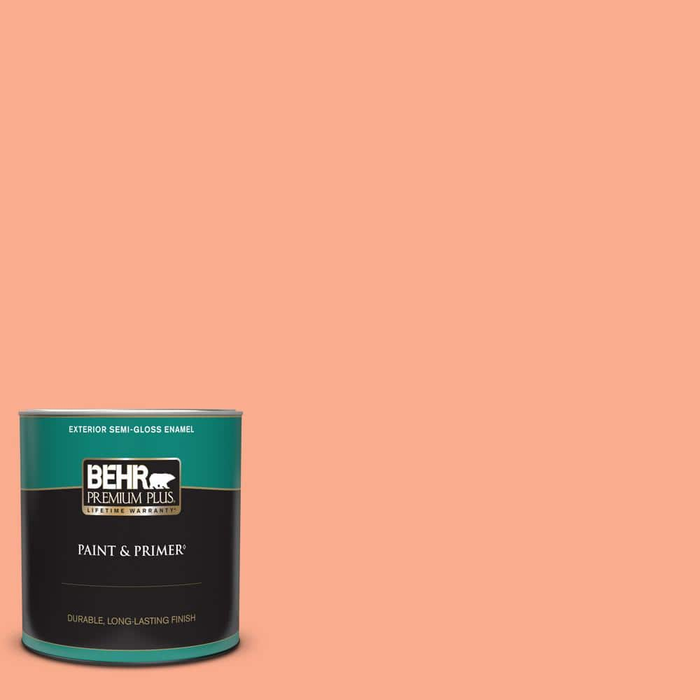 BEHR PREMIUM PLUS 1 qt. #210B-4 Sunset Strip Semi-Gloss Enamel Exterior Paint & Primer