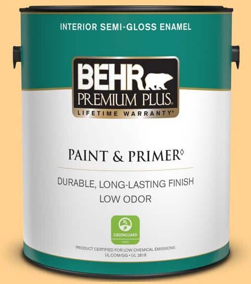 BEHR PREMIUM PLUS 1 gal. Home Decorators Collection #HDC-SP14-7 Full Bloom Semi-Gloss Enamel Low Odor Interior Paint & Primer