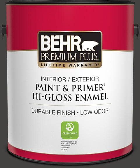 BEHR PREMIUM PLUS 1 gal. #ECC-27-3 Evening Canyon Hi-Gloss Enamel Interior/Exterior Paint & Primer