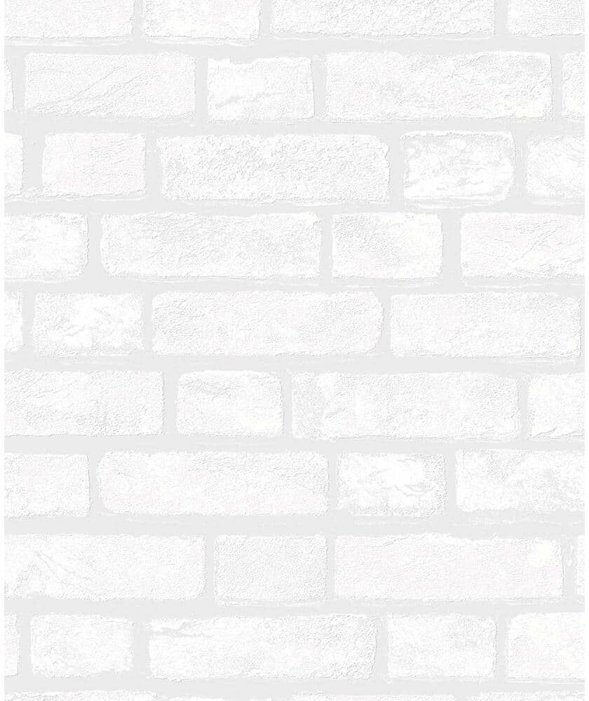 Seabrook Designs Off-White Vintage Brick Paintable Paper Unpasted Wallpaper Roll (Covers 57.5 sq. ft.)