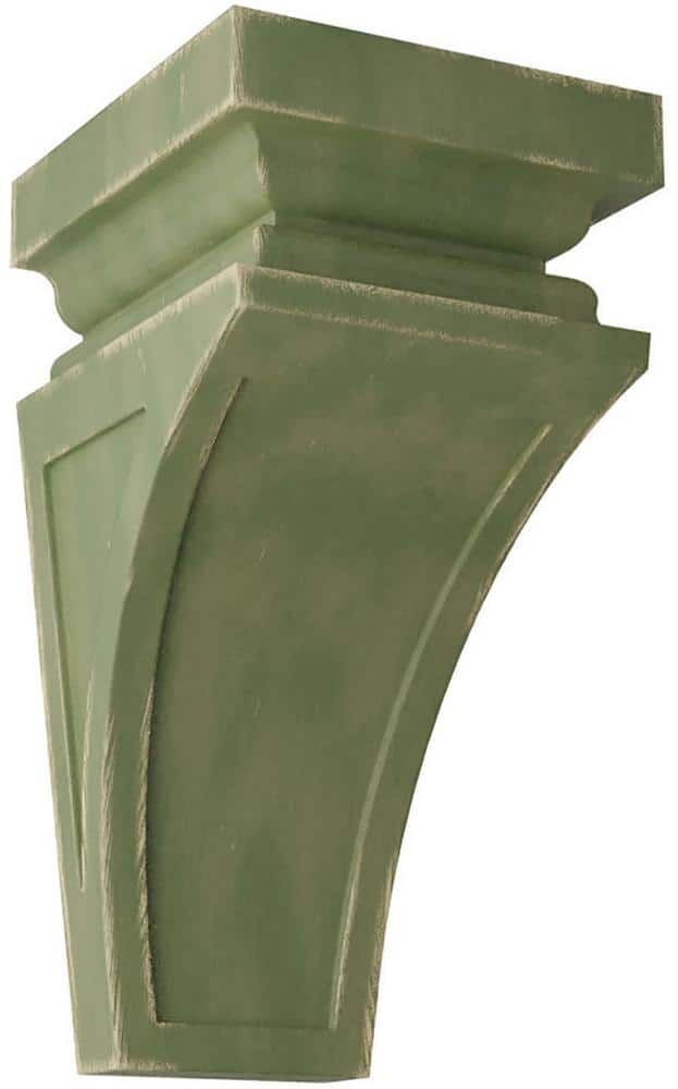 Ekena Millwork 6 in. x 12 in. x 6-3/4 in. Restoration Green Large Nevio Wood Vintage Decor Corbel