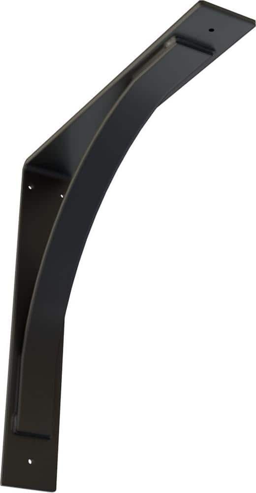 Ekena Millwork 3 in. W x 18 in. H x 18 in. D Powder Coated Black Morris Steel Bracket