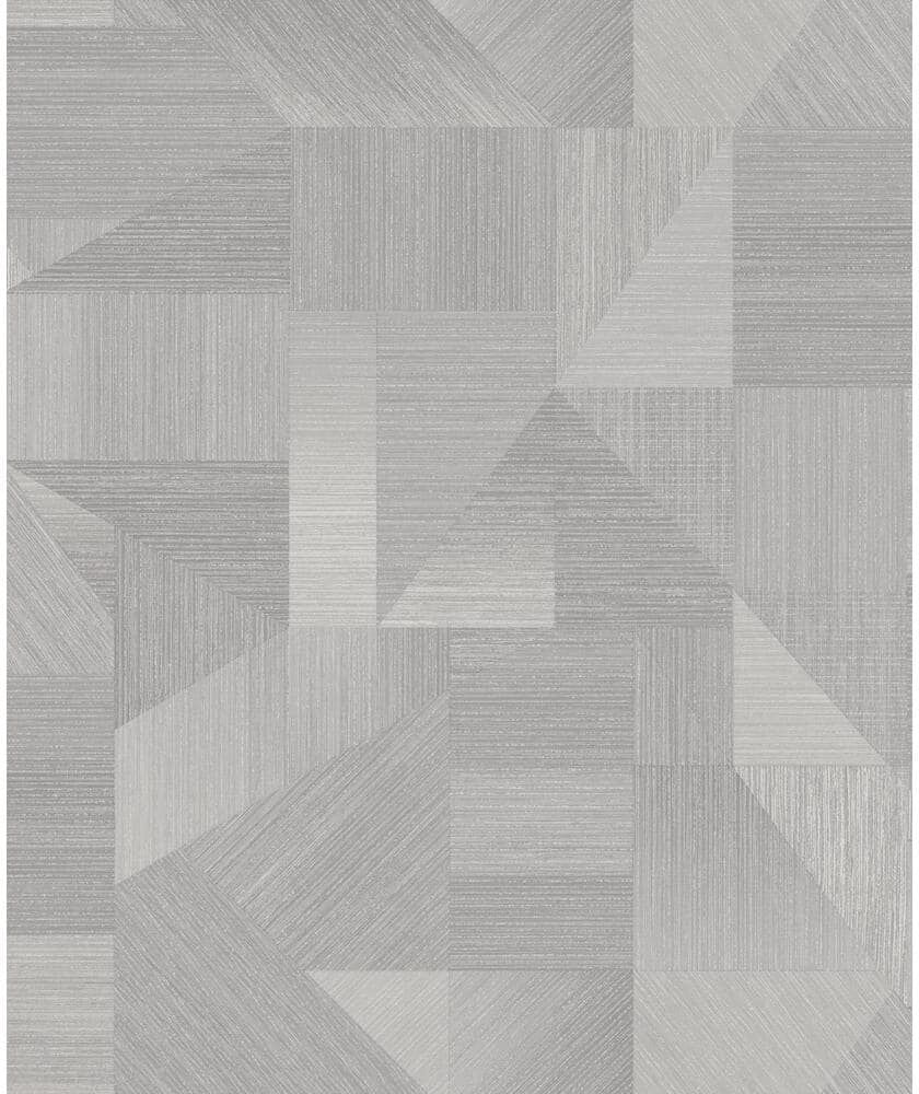 Walls Republic Fabric Patchwork Wallpaper Grey Paper Strippable Roll (Covers 57 sq. ft.)