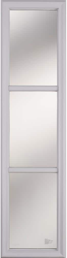 ODL 3-Lites Glass with External Grilles 8 in. x 36 in. x 1 in. 1/2 Sidelite with White Frame Replacement Glass Panel