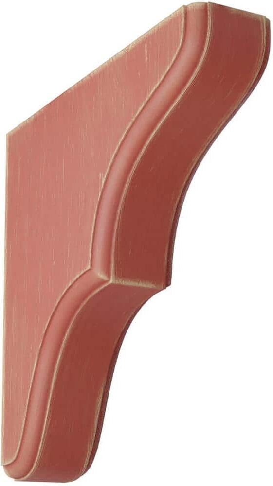 Ekena Millwork 1-3/4 in. x 7-1/2 in. x 7-1/2 in. Salvage Red Stratford Wood Vintage Decor Bracket