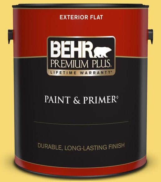 BEHR PREMIUM PLUS 1 gal. #P310-5 Solar Energy Flat Exterior Paint & Primer