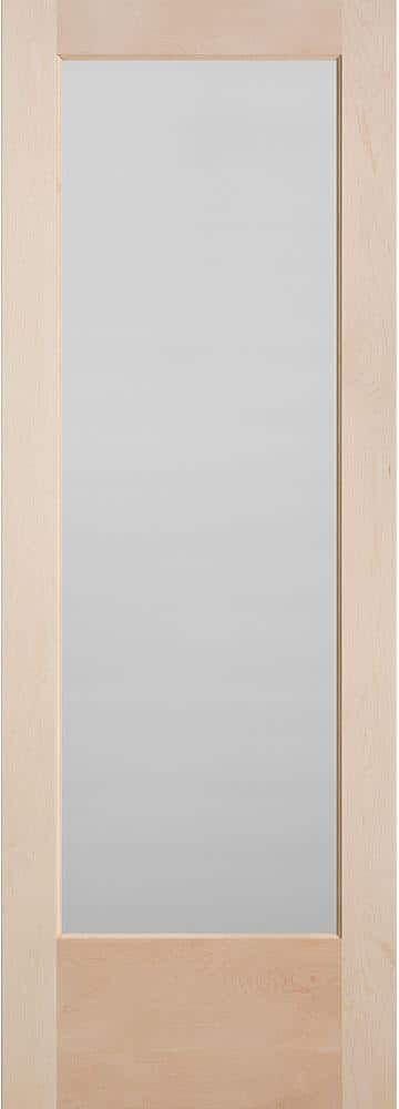 Masonite 30 in. x 84 in. Maple Veneer 1-Lite Solid Wood Interior Barn Door Slab