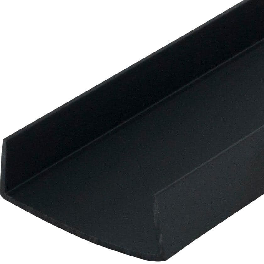 Outwater 1/2 in. D x 1-1/2 in. W x 36 in. L Black Styrene Plastic U-Channel Moulding Fits 1-1/2 in. Board, (4-Pack)