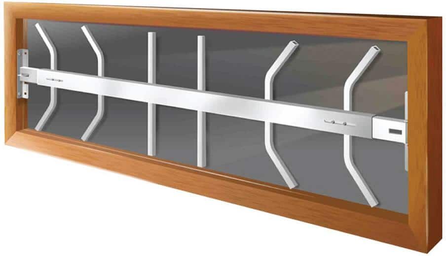 Mr. Goodbar Fixed 42 in. to 54 in. Adjustable Width 1-Bar Window Guard, White