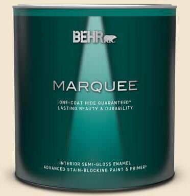 BEHR MARQUEE 1 qt. #S310-1 Writing Paper Semi-Gloss Enamel Interior Paint & Primer