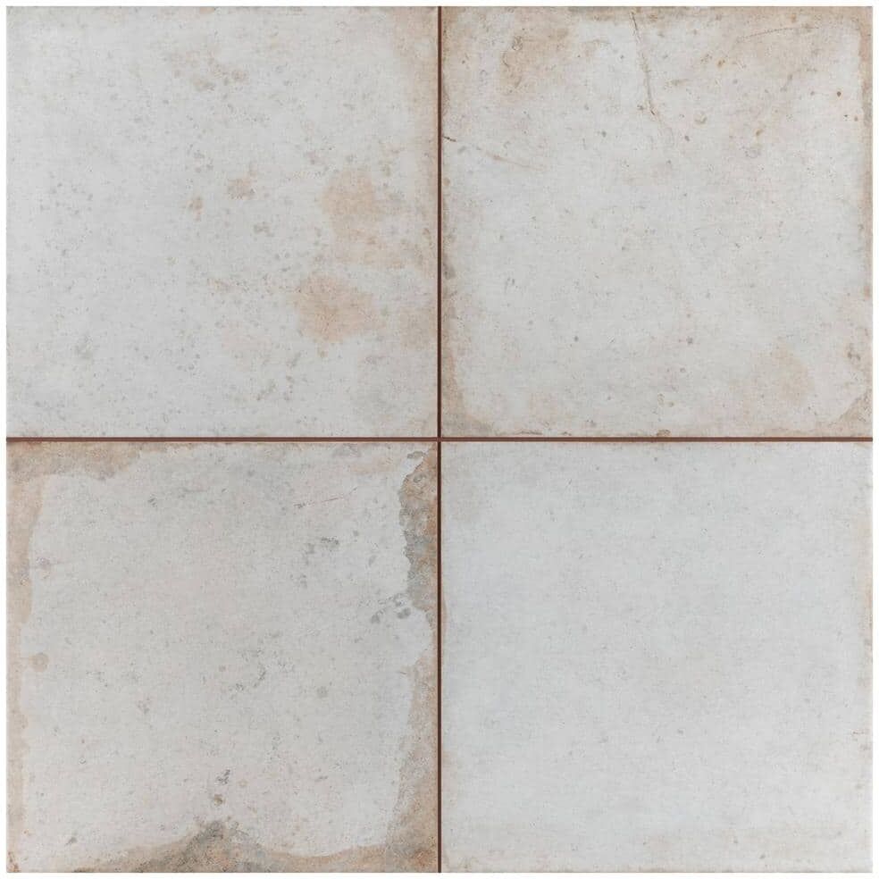 Merola Tile Kings Root Distressed White 17-5/8 in. x 17-5/8 in. Ceramic Floor and Wall Tile (10.95 sq. ft./Case)