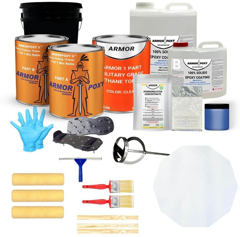 ARMORPOXY 3 gal. Great White Gloss 2-Part Epoxy 600 sq. ft. Metallic Interior Concrete Basement and Garage Epoxy Floor Paint Kit