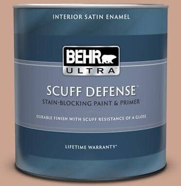 BEHR ULTRA 1 qt. #220F-4 Sombrero Tan Extra Durable Satin Enamel Interior Paint & Primer