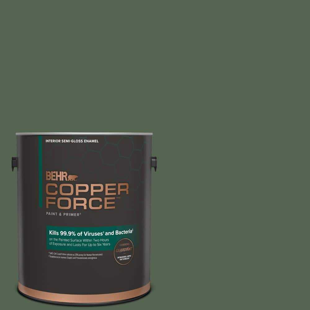 COPPER FORCE 1 gal. #PPU11-19 Lakeside Pine Semi-Gloss Enamel Virucidal and Antibacterial Interior Paint & Primer