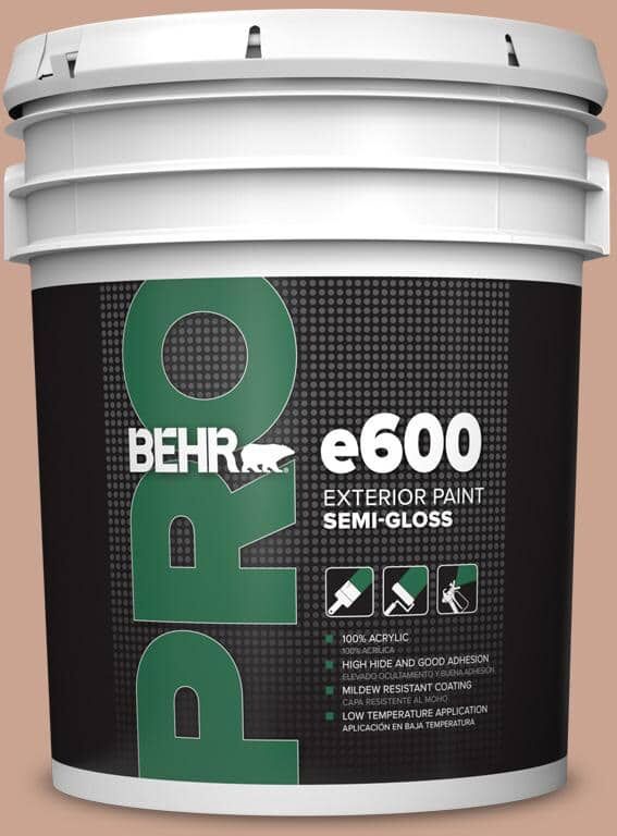 BEHR PRO 5 gal. #220F-4 Sombrero Tan Semi-Gloss Exterior Paint