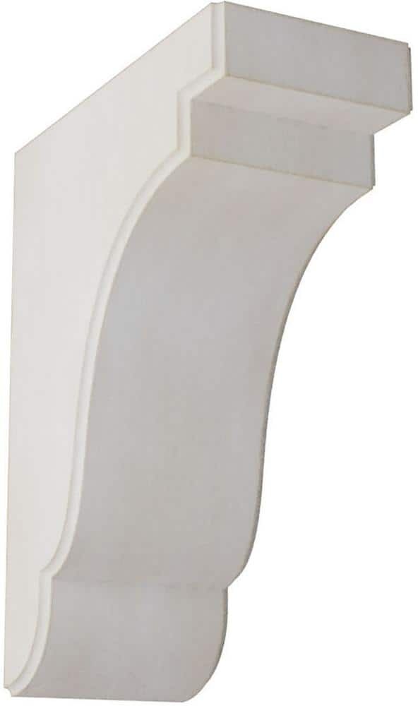 Ekena Millwork 3-1/2 in. x 9-1/2 in. x 7-1/4 in. Chalk Dust White Bedford Wood Vintage Decor Bracket