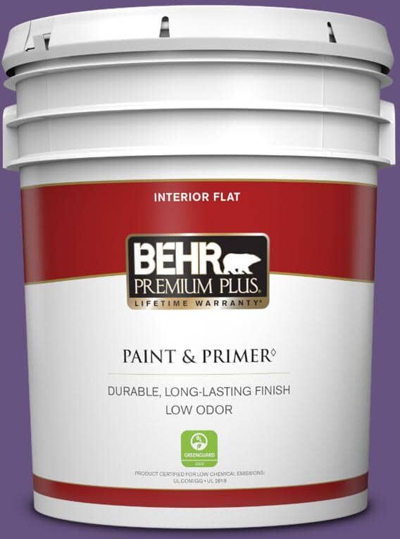 BEHR PREMIUM PLUS 5 gal. Home Decorators Collection #HDC-MD-25 Virtual Violet Flat Low Odor Interior Paint & Primer