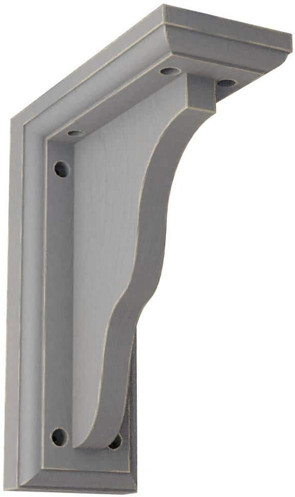 Ekena Millwork 3-1/2 in. x 9 in. x 7 in. Pebble Grey Hamilton Traditional Wood Vintage Decor Bracket