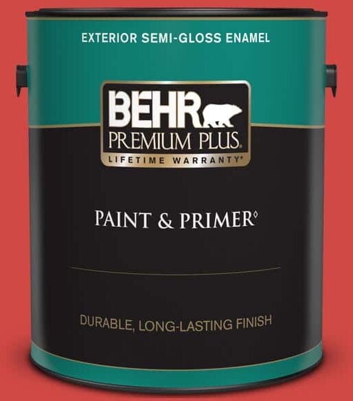 BEHR PREMIUM PLUS 1 gal. #P170-6 Race Car Stripe Semi-Gloss Enamel Exterior Paint & Primer