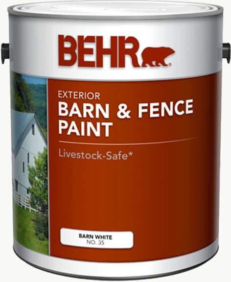 BEHR 1 Gal. White Exterior Barn and Fence Paint