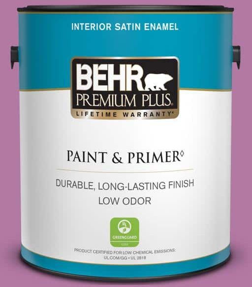 BEHR PREMIUM PLUS 1 gal. Home Decorators Collection #HDC-SP16-11 Cactus Flower Satin Enamel Low Odor Interior Paint & Primer