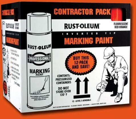 Rust-Oleum Professional 15 oz. Fluorescent Red-Orange Inverted Marking Spray Paint (Contractor 12-Pack)