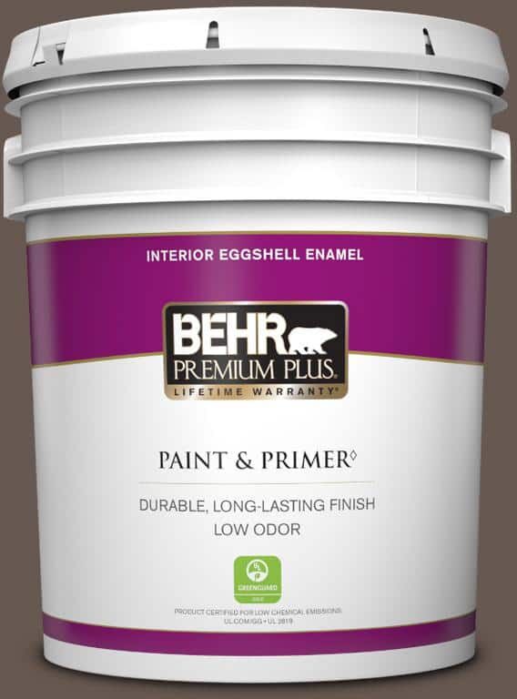 BEHR PREMIUM PLUS 5 gal. Home Decorators Collection #HDC-FL14-10 Pine Cone Brown Eggshell Enamel Low Odor Interior Paint & Primer